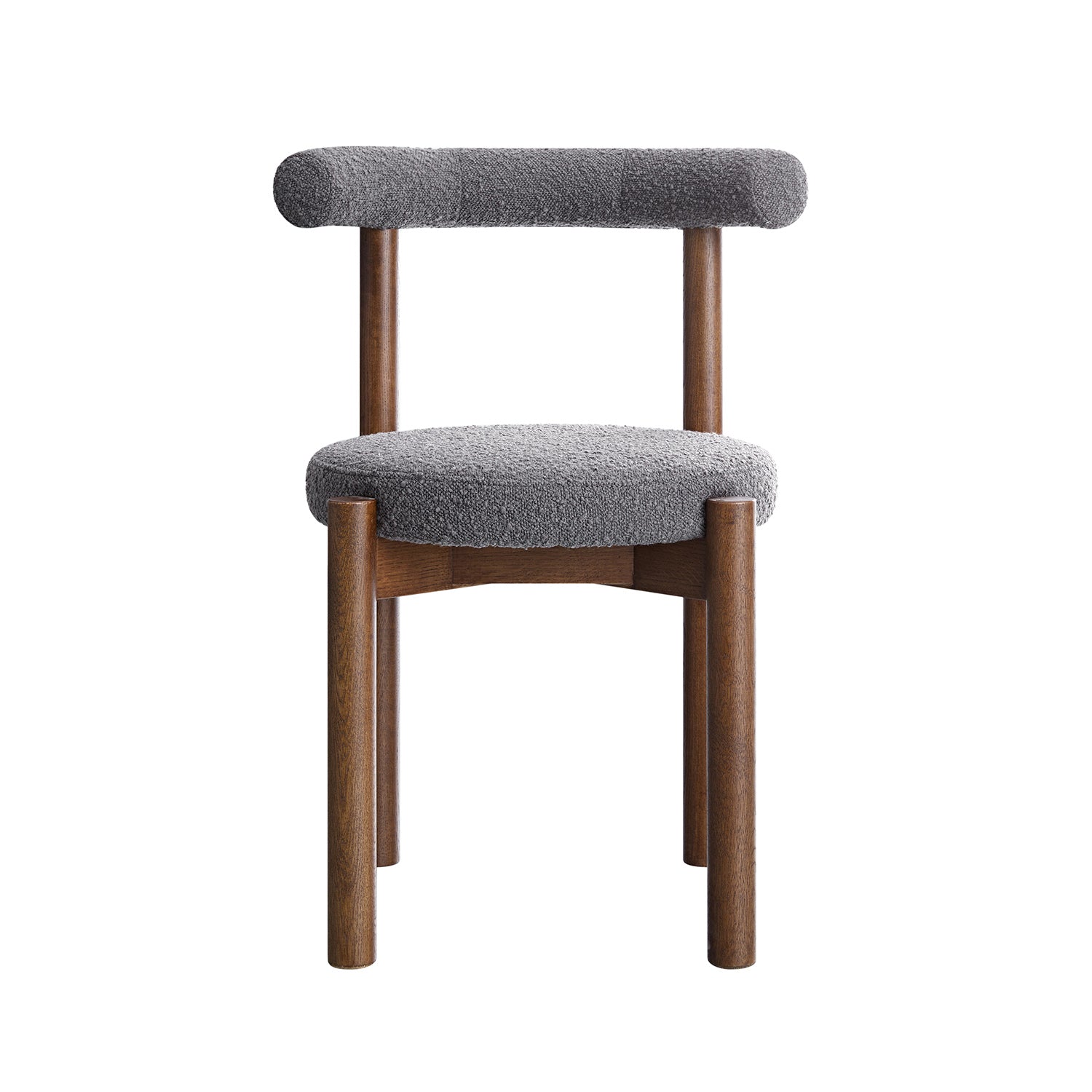 Demeter Dining Chair, Charcoal Boucle | Dark Walnut Frame