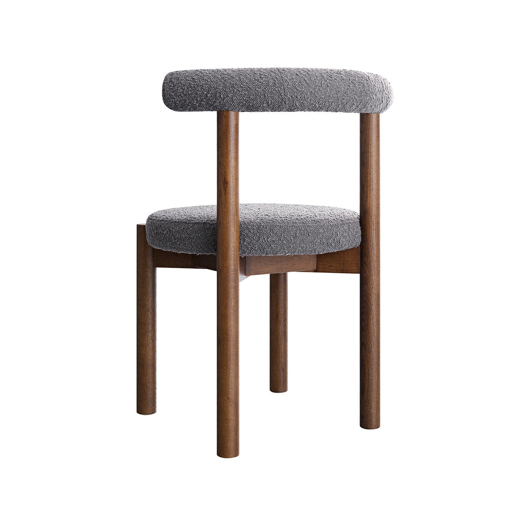 Demeter Dining Chair, Charcoal Boucle | Dark Walnut Frame