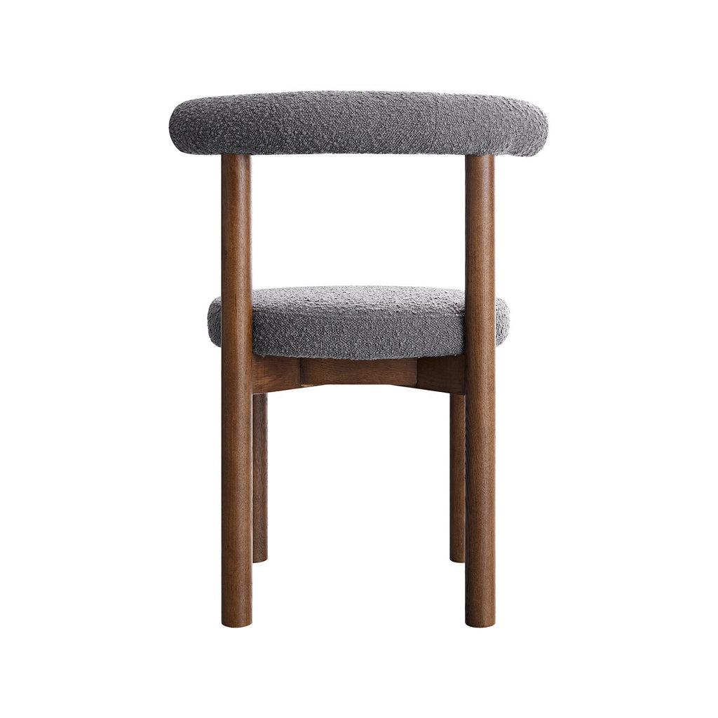 Demeter Dining Chair, Charcoal Boucle | Dark Walnut Frame