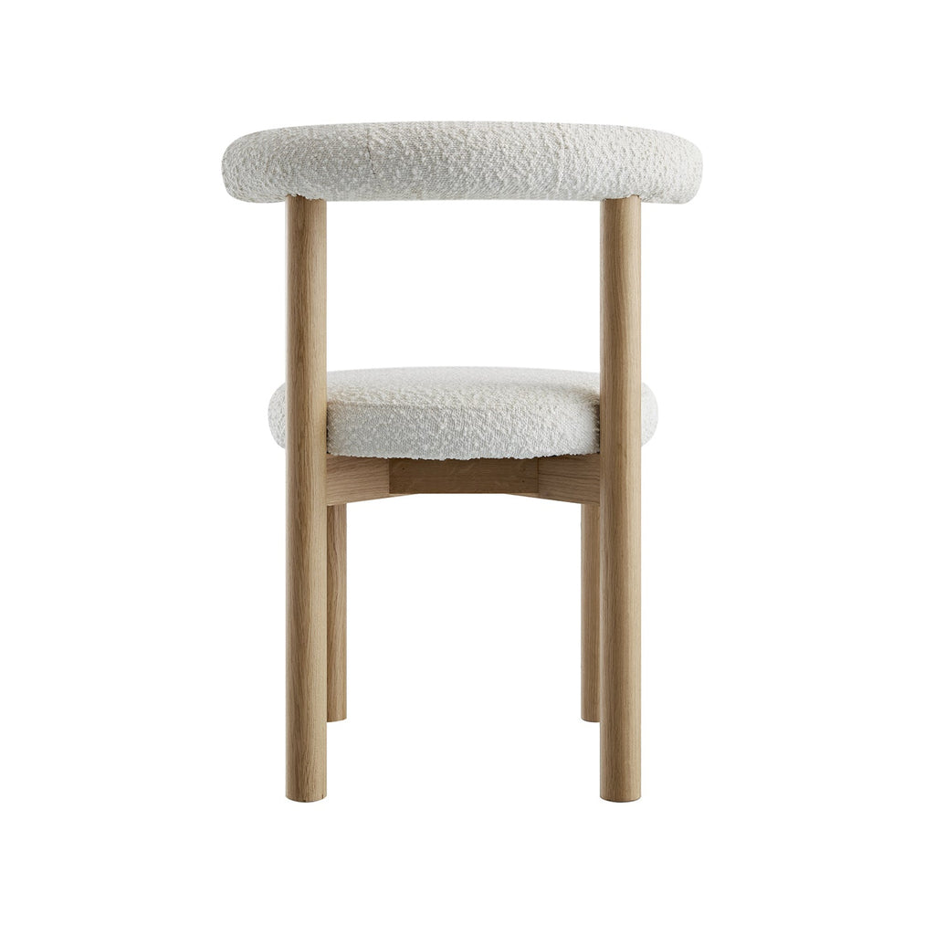 Demeter Dining Chair, Ecru Boucle | Natural Oak Frame