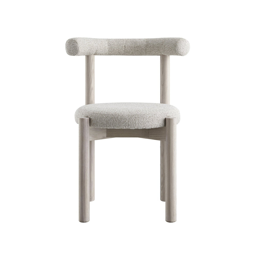 Demeter Dining Chair, Oatmeal Fabric | White Washed Oak Frame