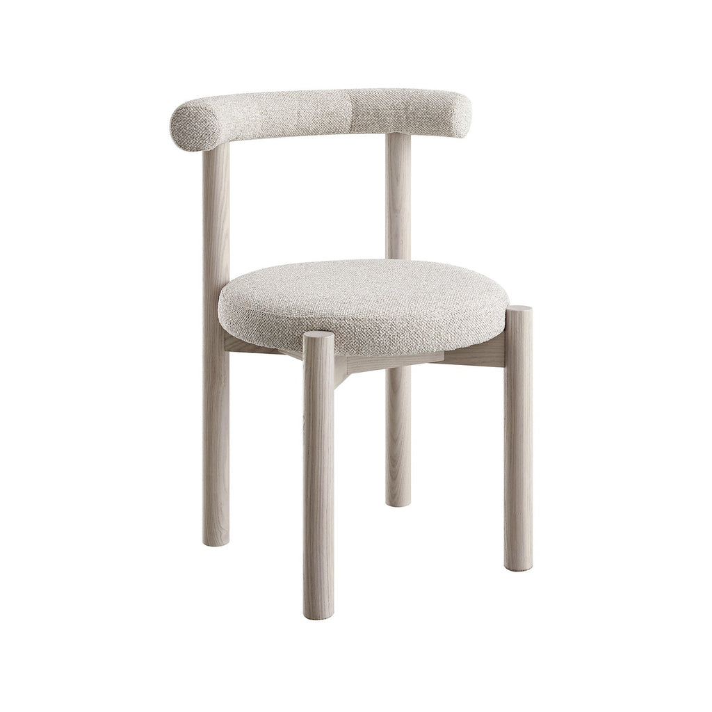Demeter Dining Chair, Oatmeal Fabric | White Washed Oak Frame