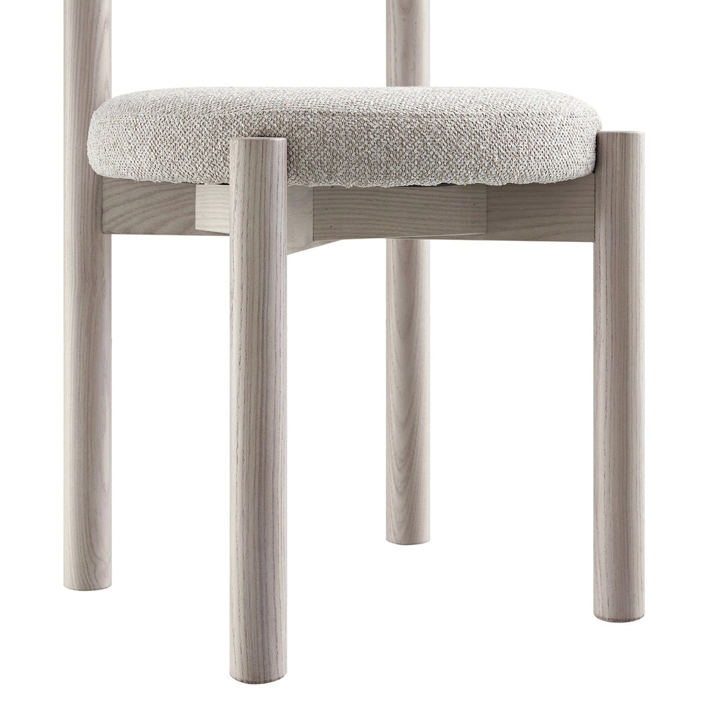 Demeter Dining Chair, Oatmeal Fabric | White Washed Oak Frame