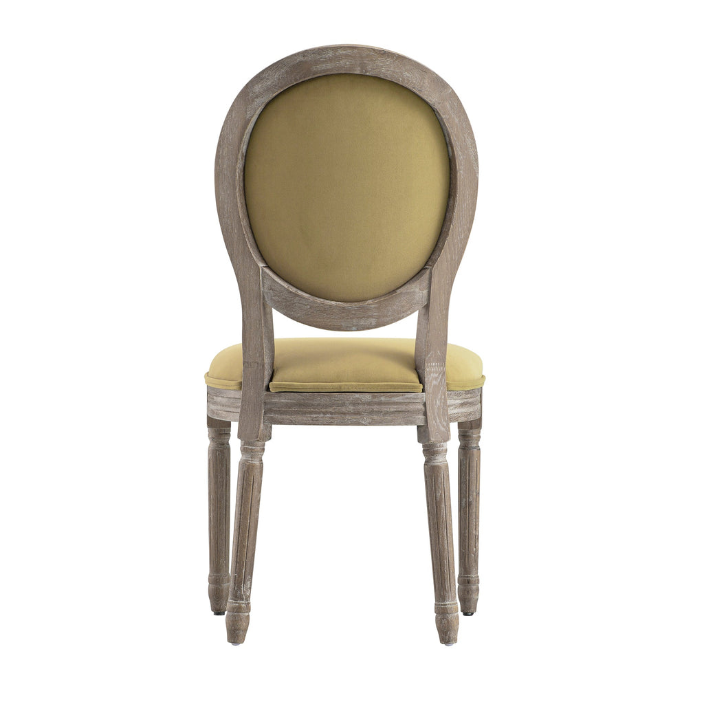 Lainston Set of 2 Classic Weathered Oak Dining Chairs, Fudge Velvet