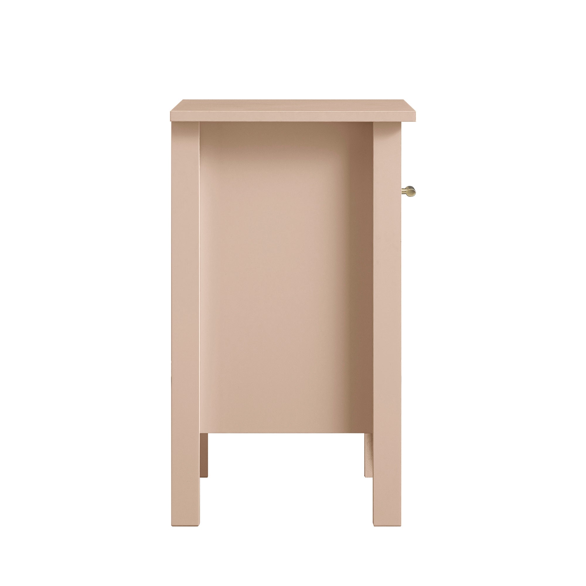 Oakham 1-Drawer Bedside Table, Nude Pink