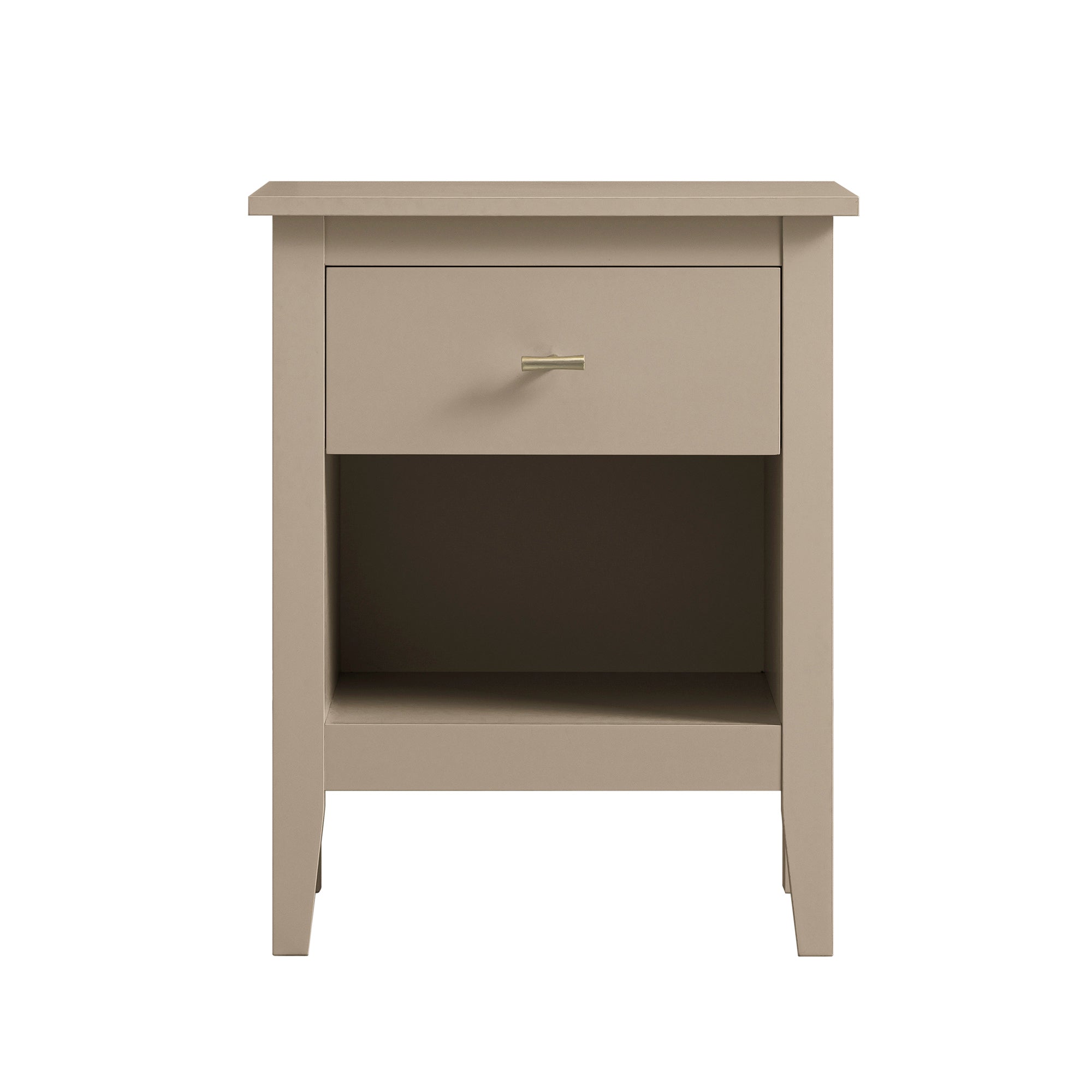 Oakham 1-Drawer Bedside Table, Deep Greige