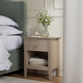 Oakham 1-Drawer Bedside Table, Deep Greige