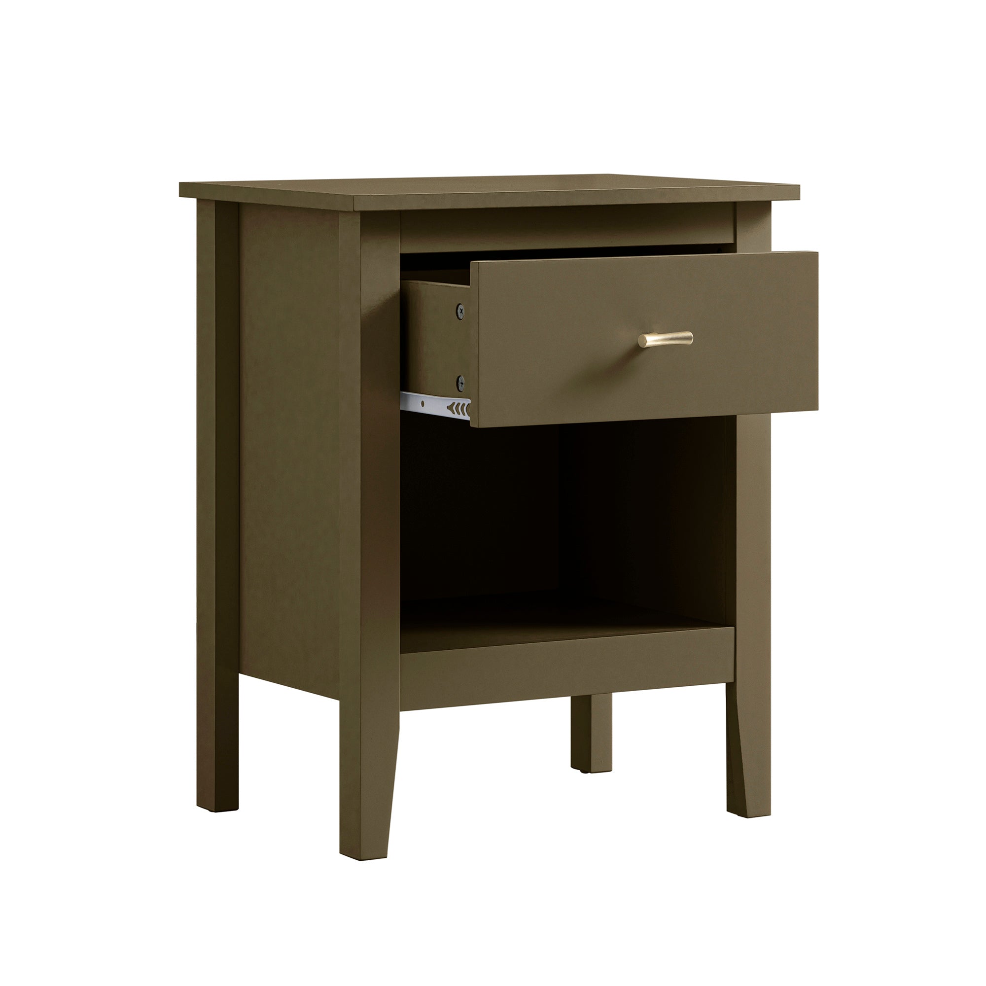Oakham 1-Drawer Bedside Table, Olive Grove
