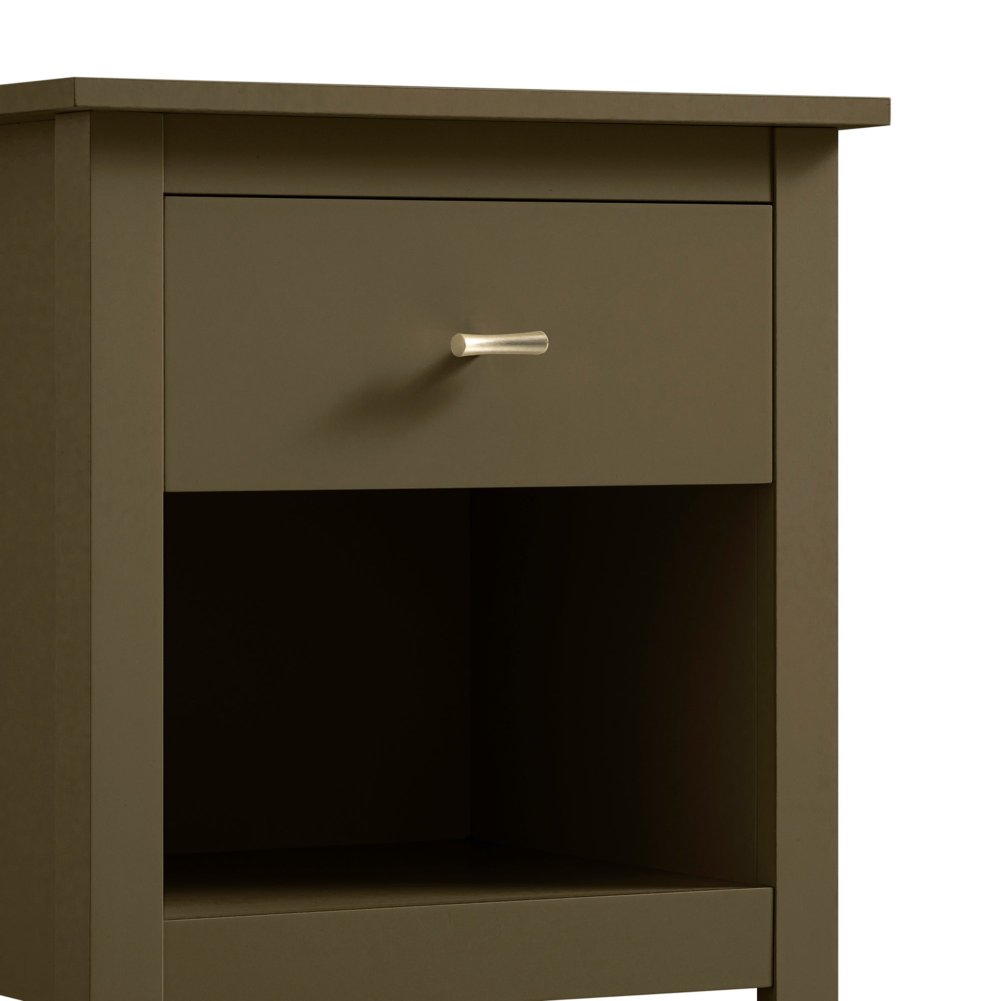 Oakham 1-Drawer Bedside Table, Olive Grove