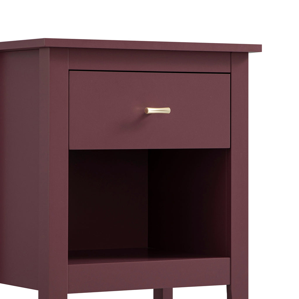 Oakham 1-Drawer Bedside Table, Wild Cherry