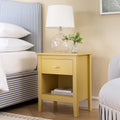 Oakham 1-Drawer Bedside Table, Rattan Yellow