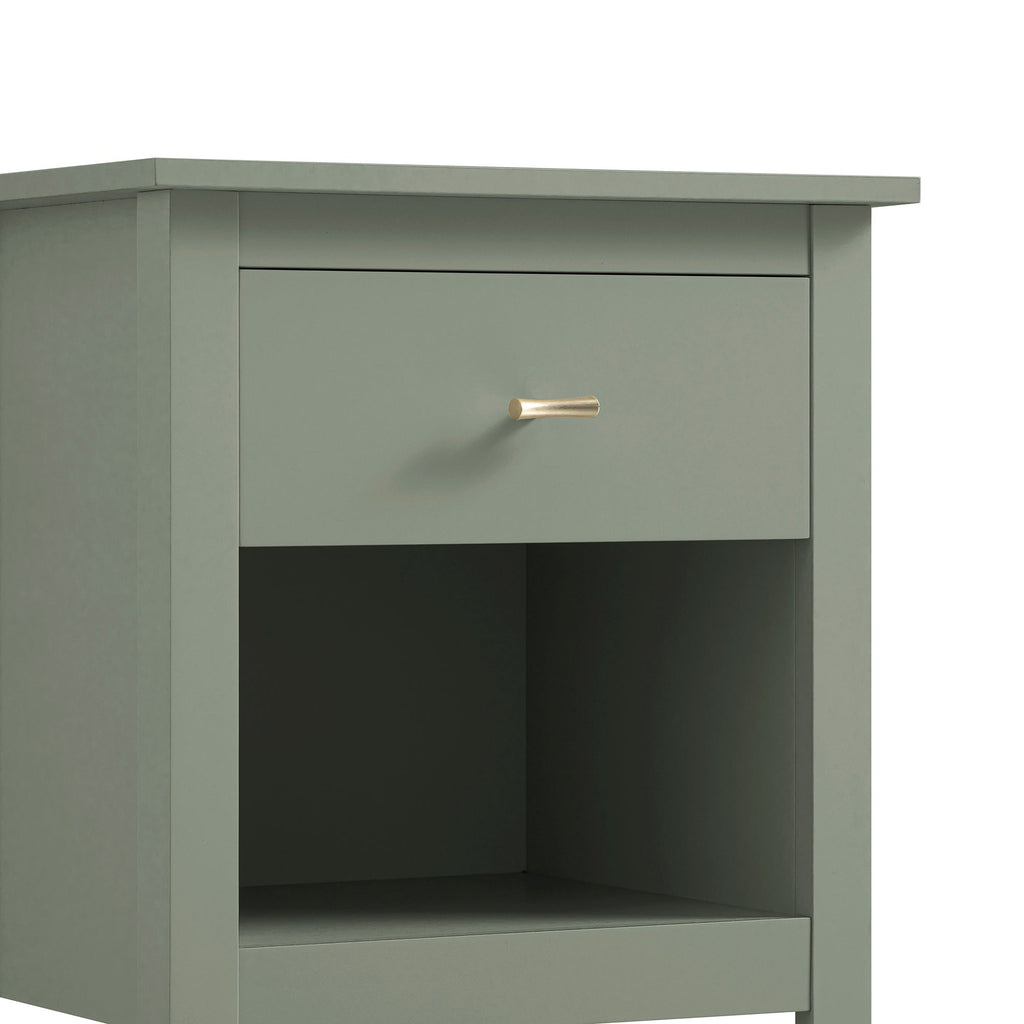 Oakham 1-Drawer Bedside Table, Desert Sage