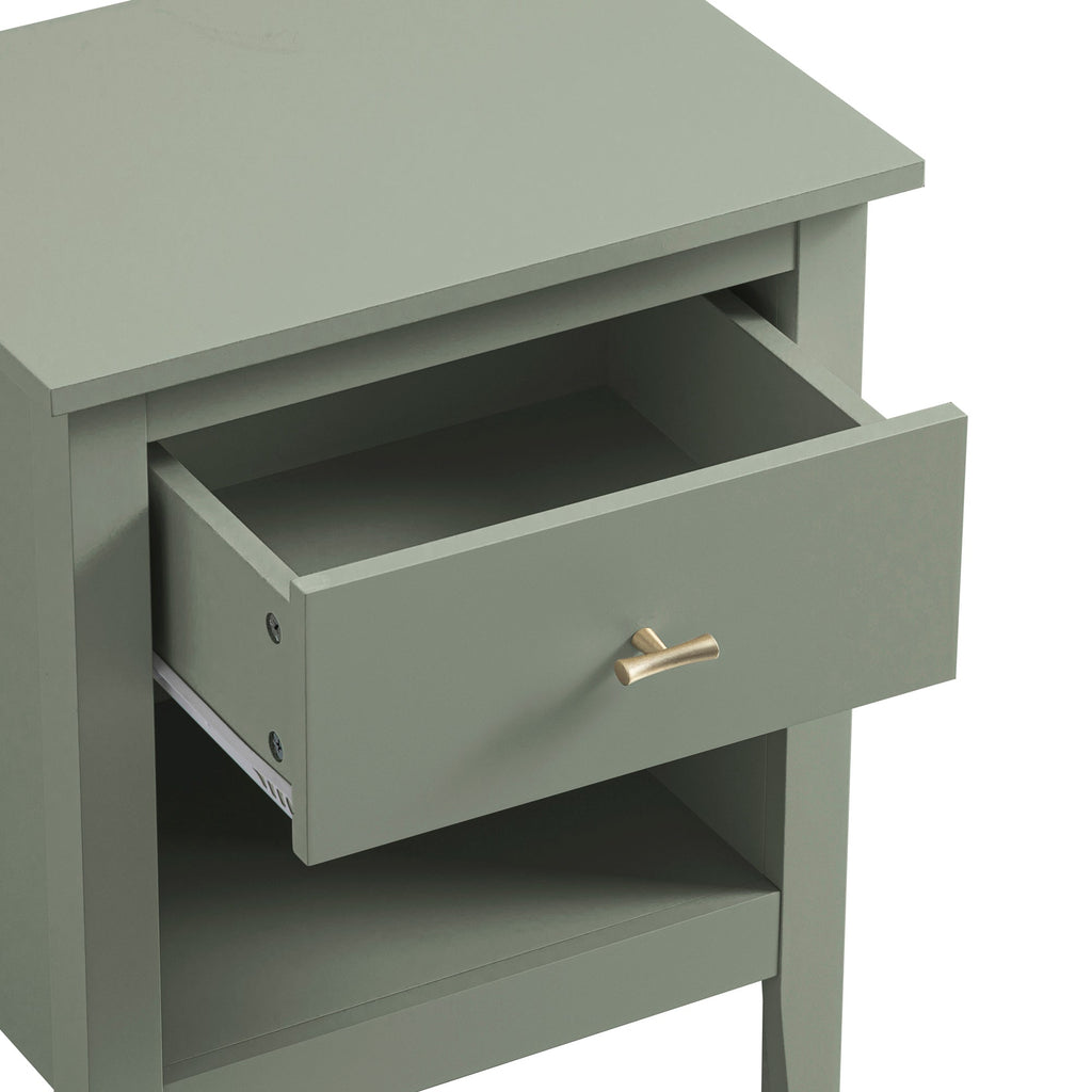 Oakham 1-Drawer Bedside Table, Desert Sage