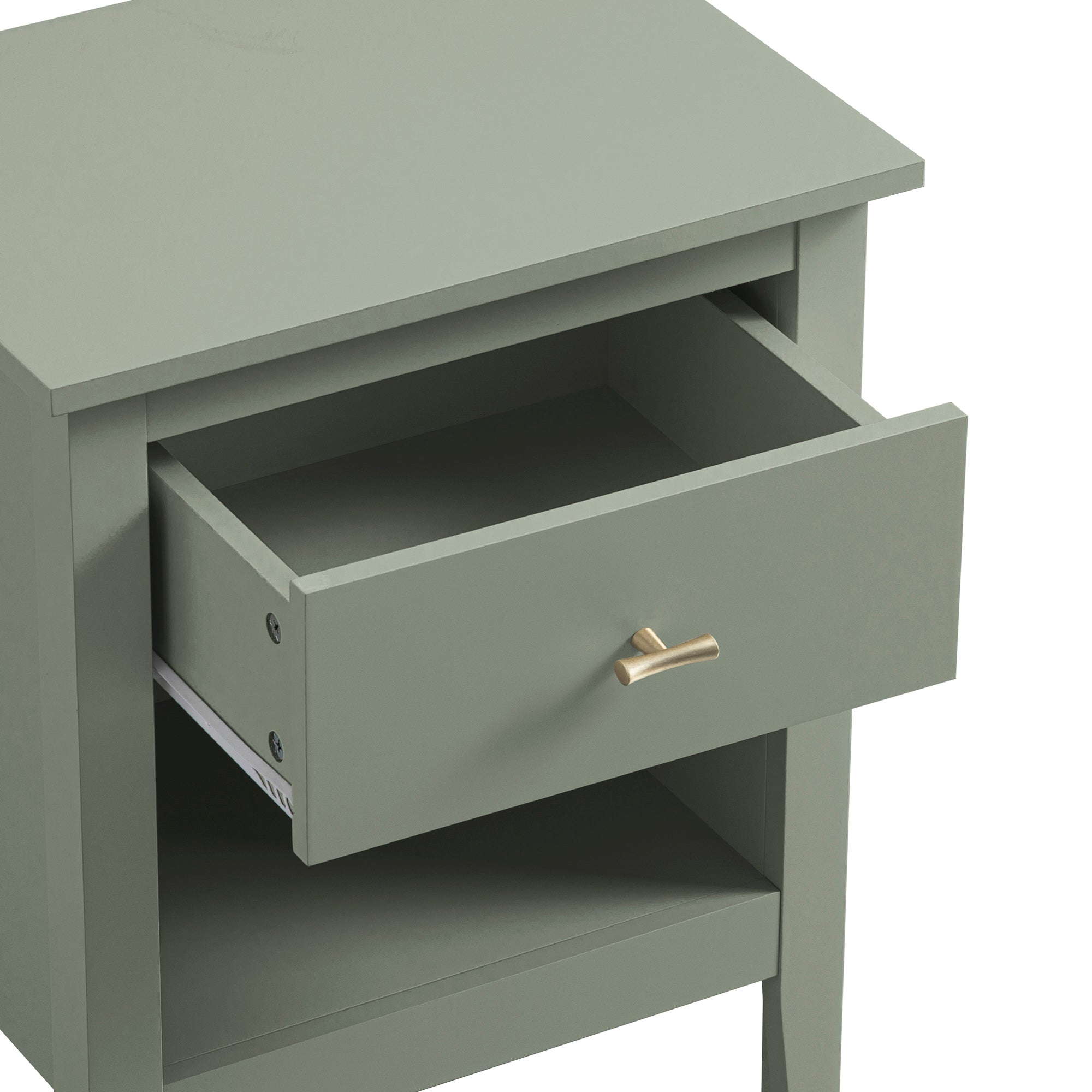 Oakham 1-Drawer Bedside Table, Desert Sage