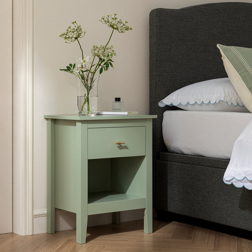 Oakham 1-Drawer Bedside Table, Desert Sage