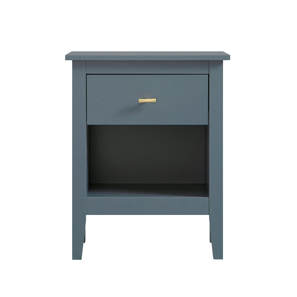 Oakham 1-Drawer Bedside Table, Stormy Blue