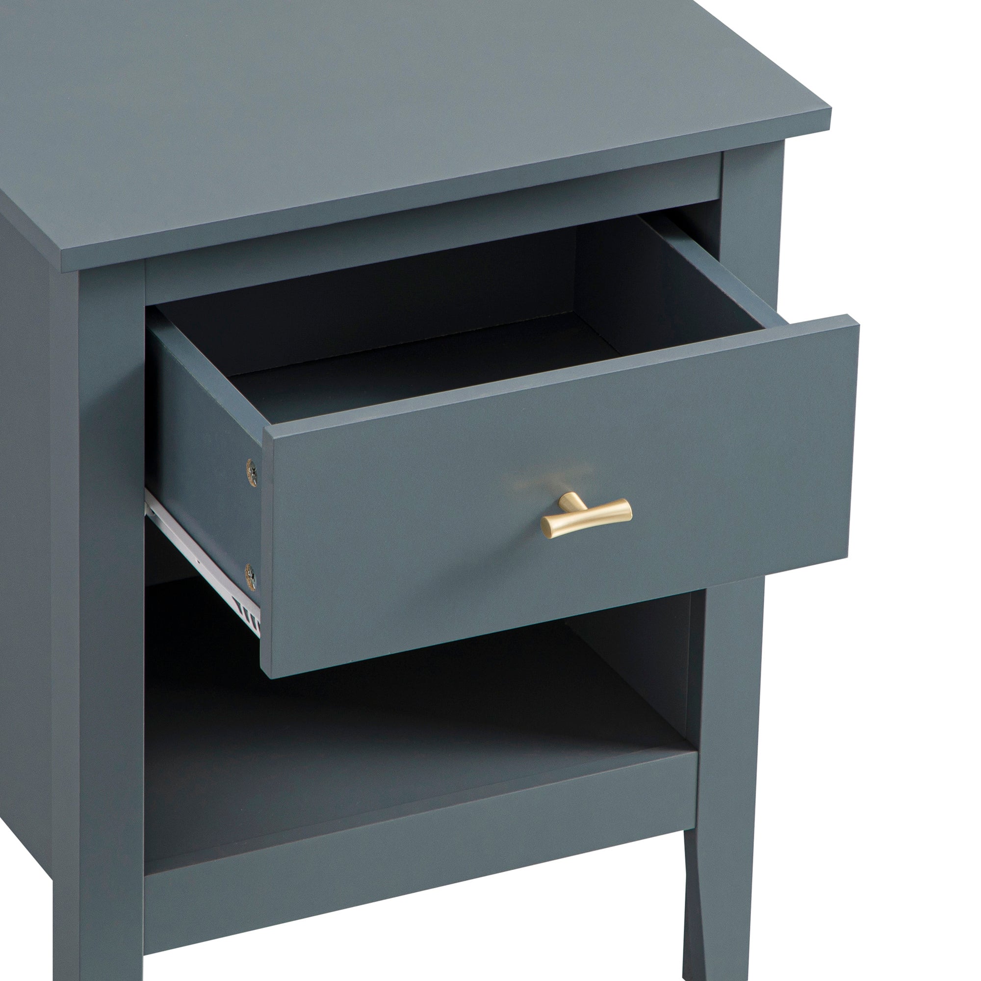 Oakham 1-Drawer Bedside Table, Stormy Blue
