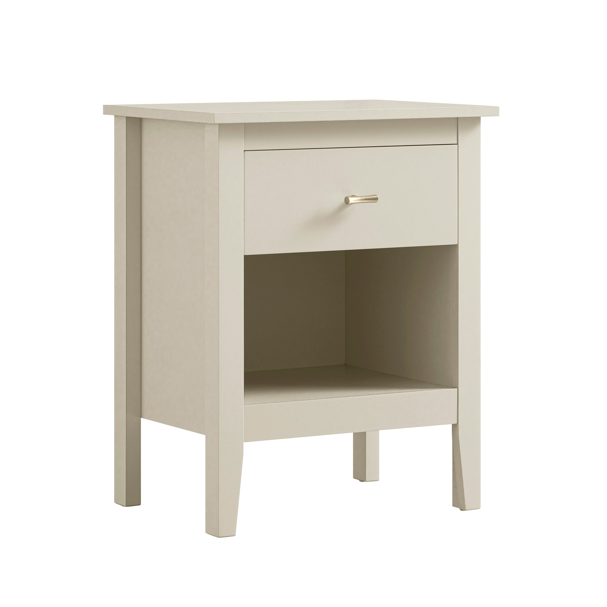 Oakham 1-Drawer Bedside Table, Shaded White