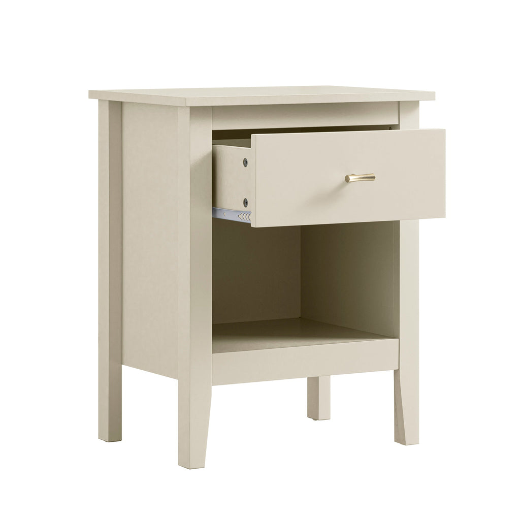 Oakham 1-Drawer Bedside Table, Shaded White