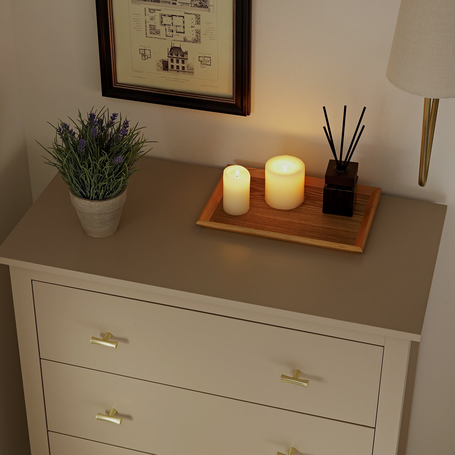 Oakham Chest of 4 Drawers, Deep Greige