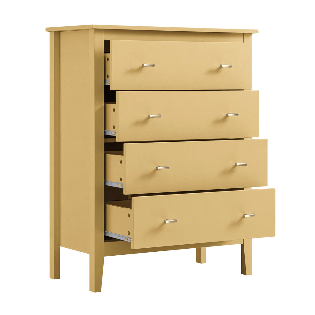 Oakham Chest of 4 Drawers, Rattan Yellow