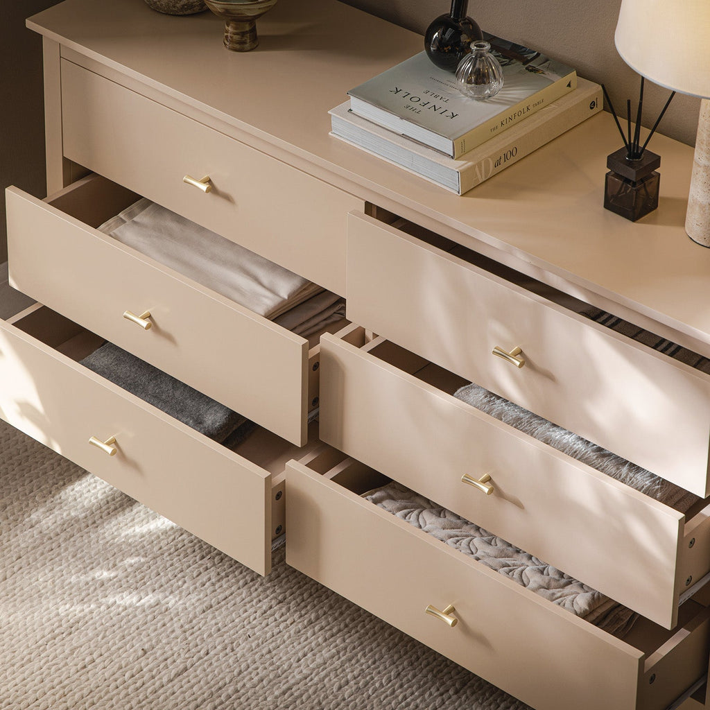 Oakham Chest of 6 Drawers, Nude Pink
