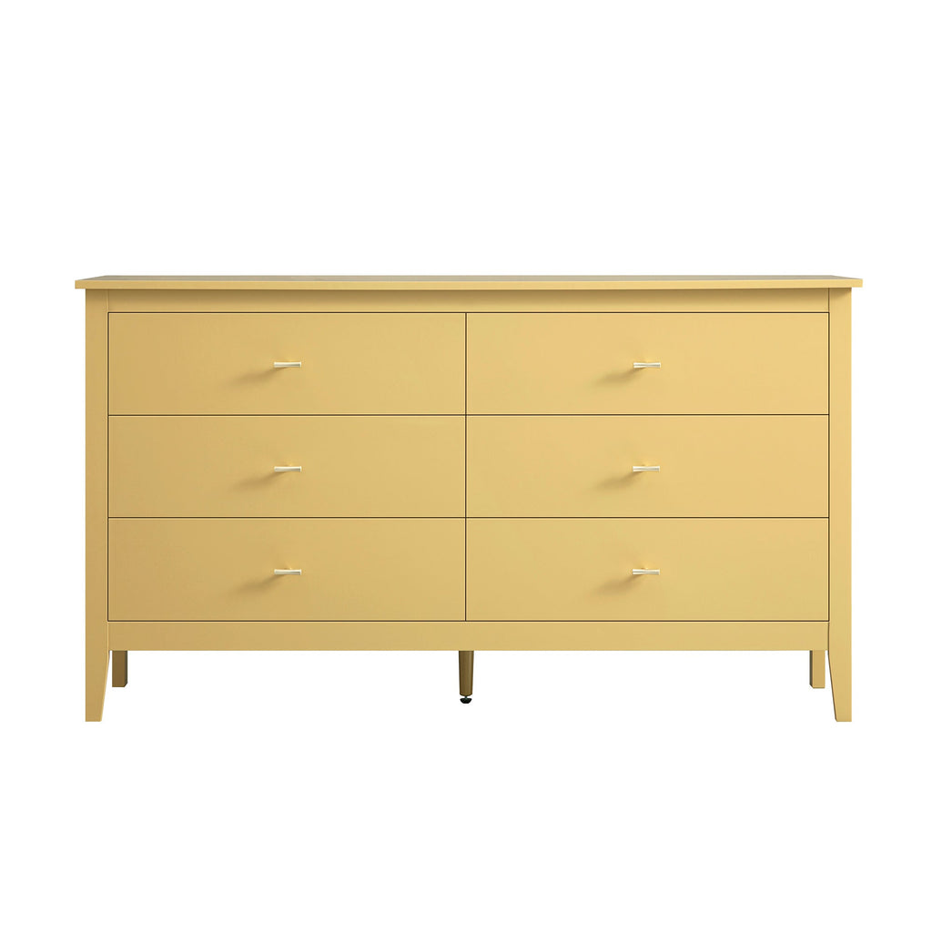 Oakham Chest of 6 Drawers, Rattan Yellow
