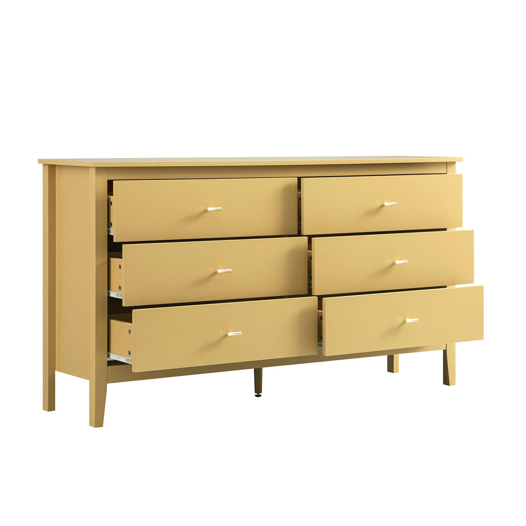 Oakham Chest of 6 Drawers, Rattan Yellow