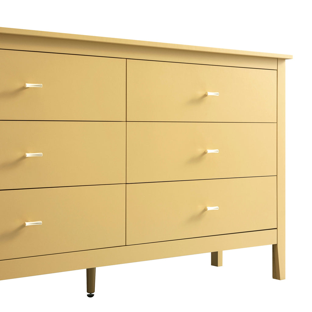Oakham Chest of 6 Drawers, Rattan Yellow