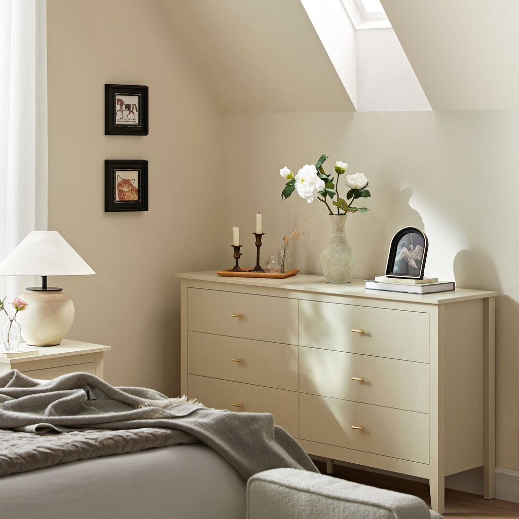 Oakham Chest of 6 Drawers, Shaded White