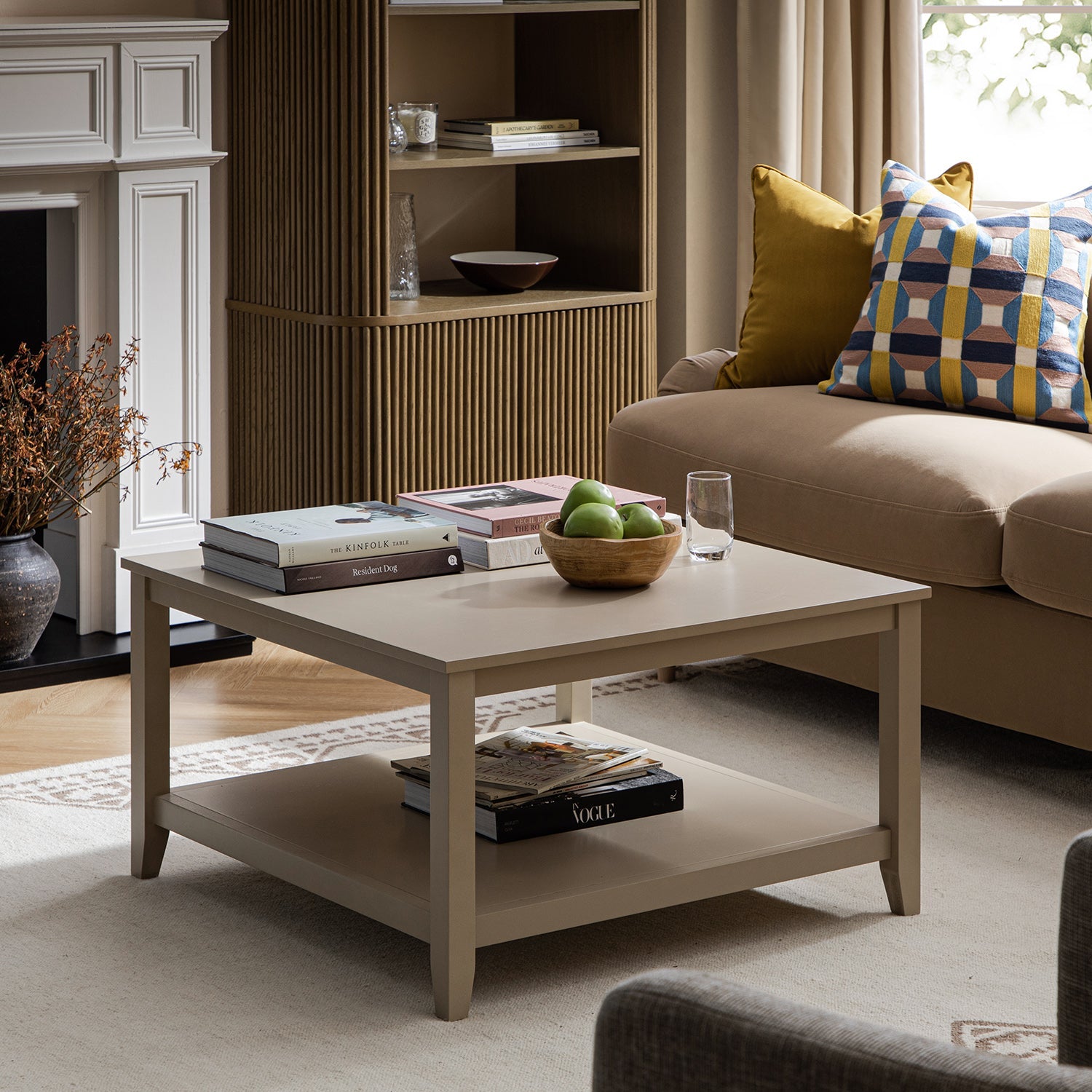 Oakham 80cm Square Coffee Table, Deep Greige
