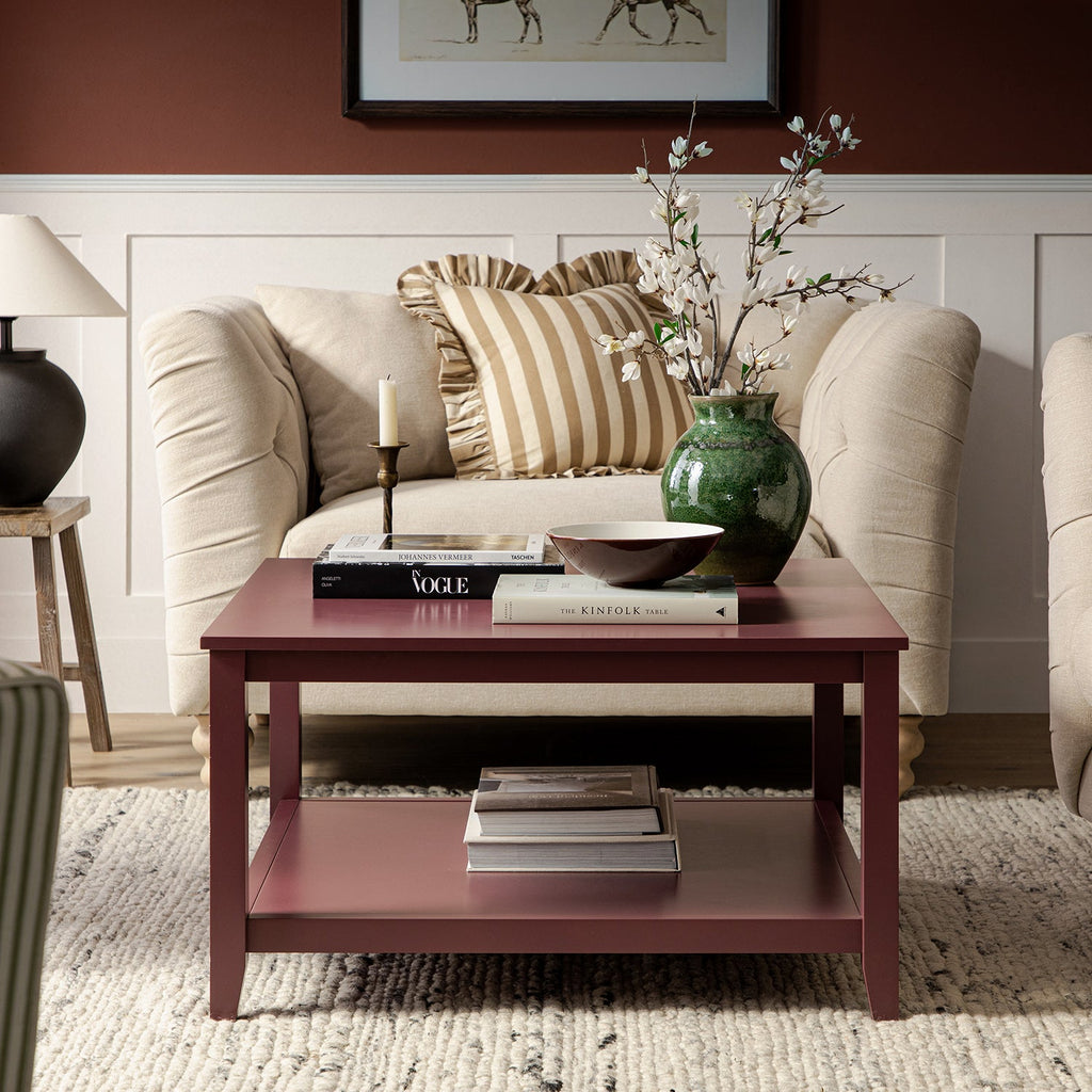 Oakham 80cm Square Coffee Table, Wild Cherry