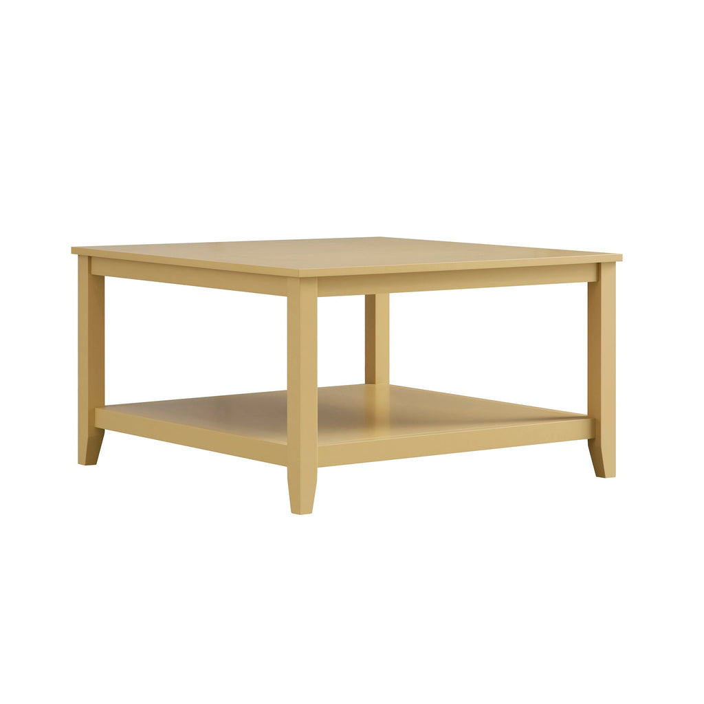 Oakham 80cm Square Coffee Table, Rattan Yellow