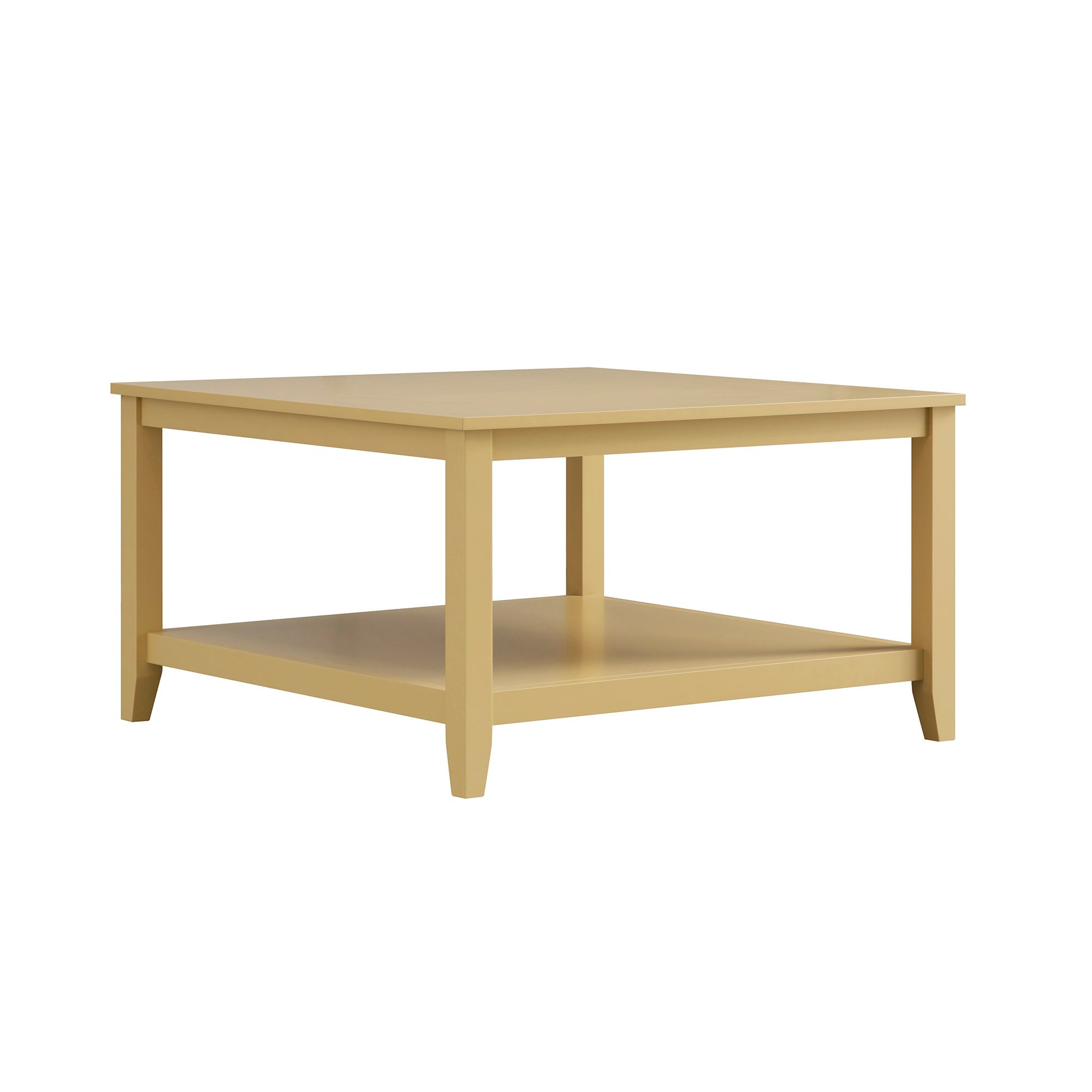 Oakham 80cm Square Coffee Table, Rattan Yellow