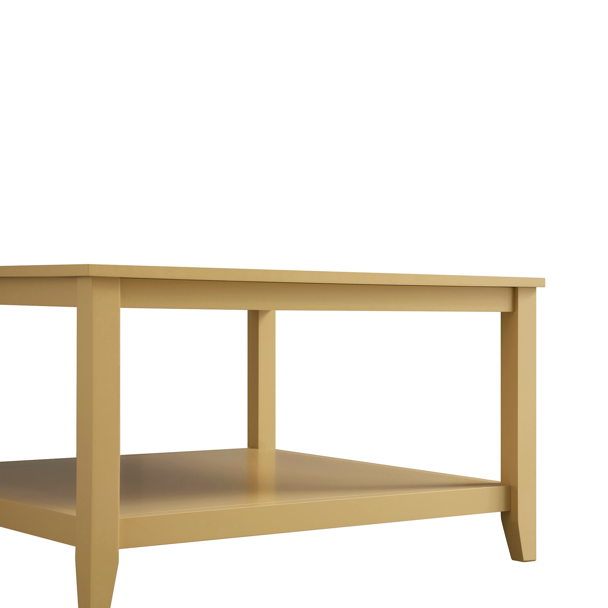 Oakham 80cm Square Coffee Table, Rattan Yellow