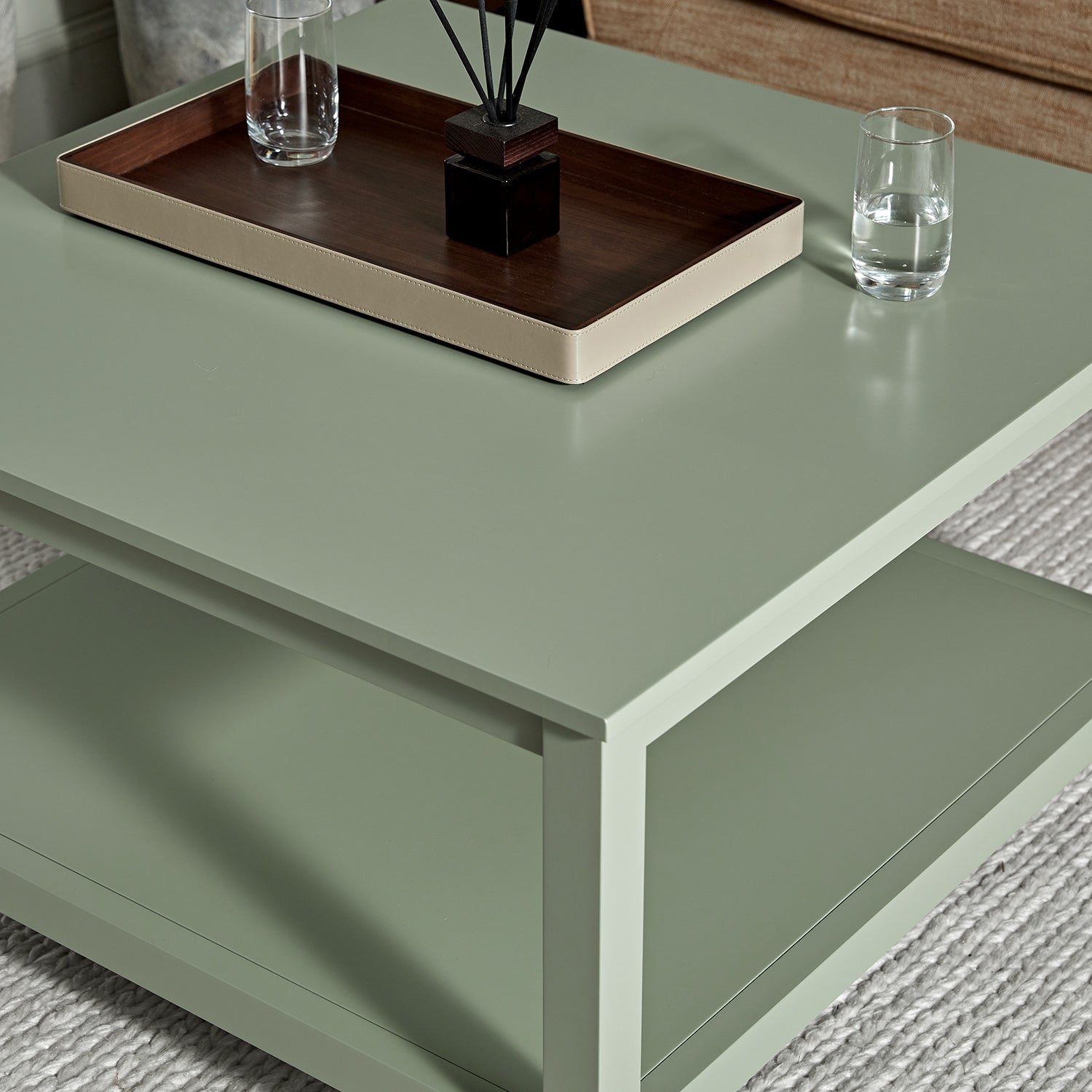 Oakham 80cm Square Coffee Table, Desert Sage
