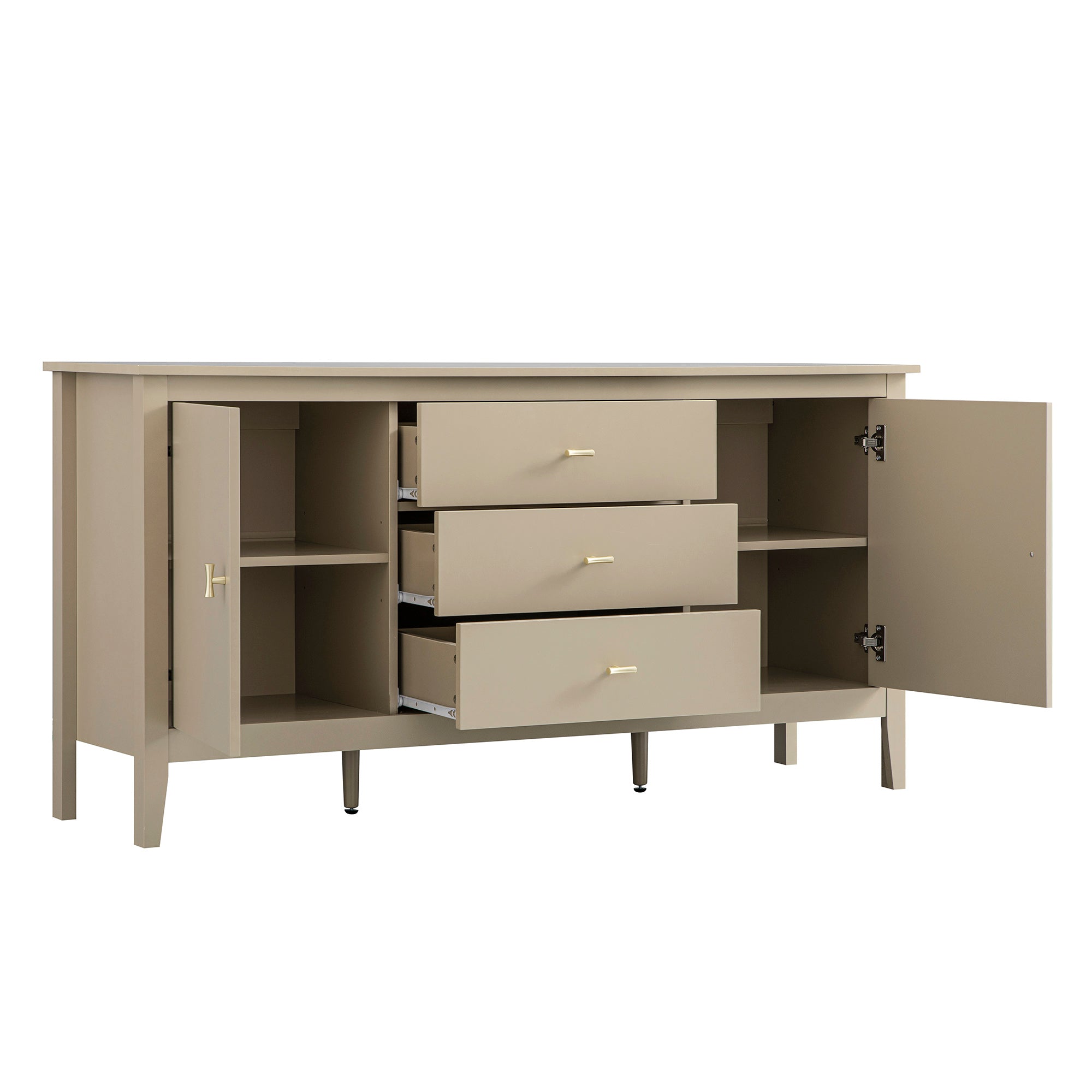 Oakham Wide Sideboard with Drawers, Deep Greige