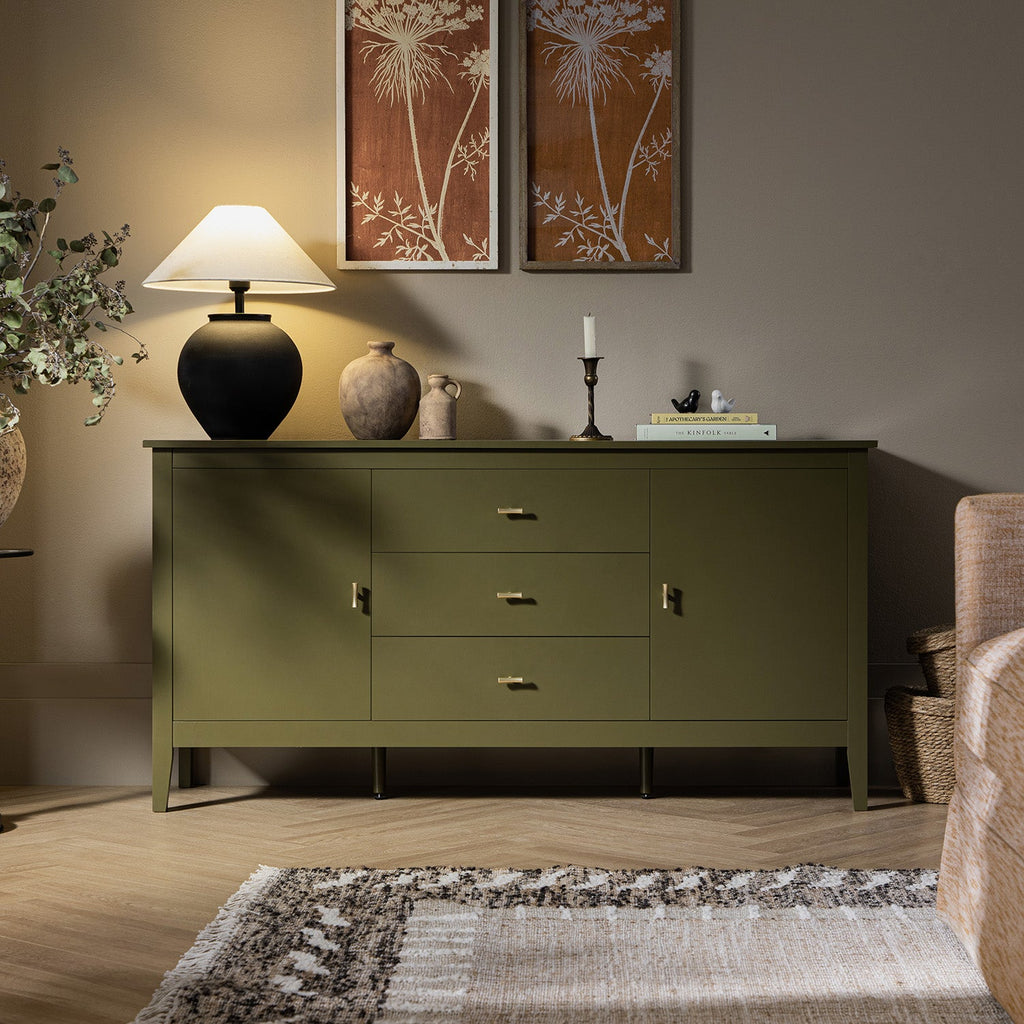 Oakham Wide Sideboard with Drawers, Olive Grove