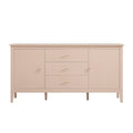 Oakham Wide Sideboard with Drawers, Nude Pink