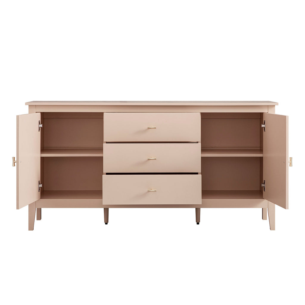 Oakham Wide Sideboard with Drawers, Nude Pink
