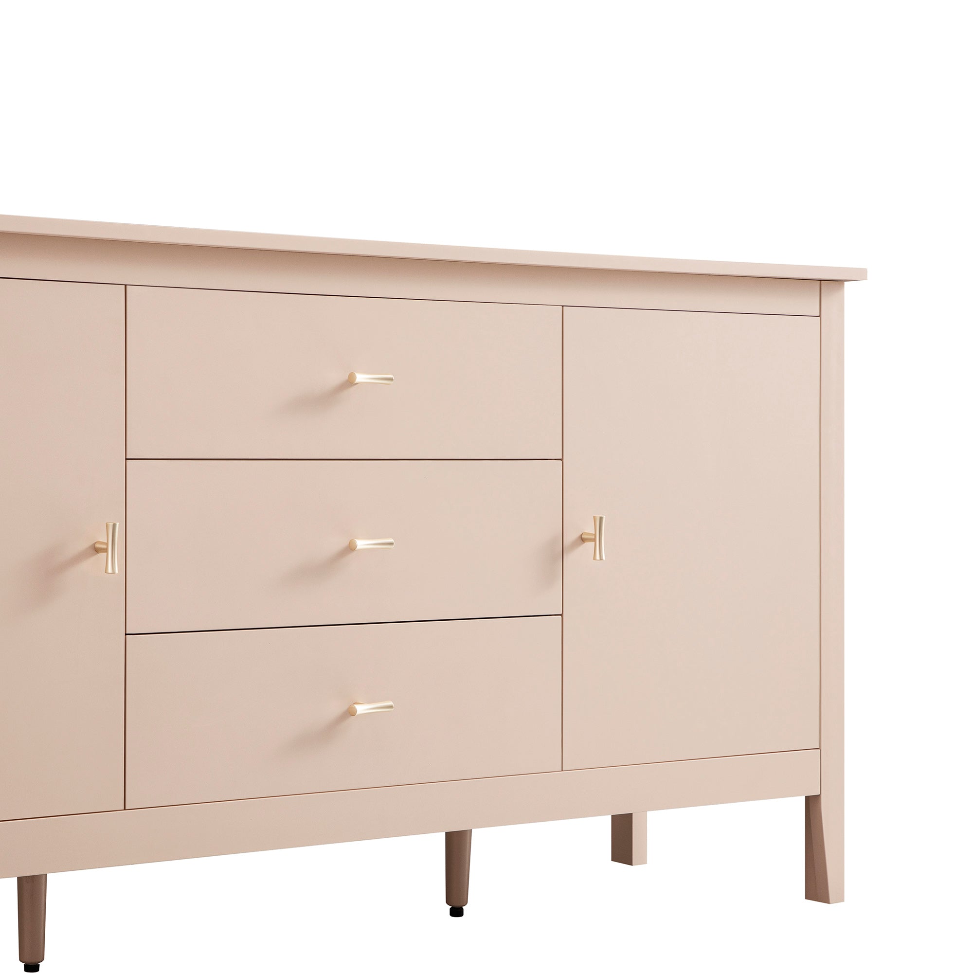 Oakham Wide Sideboard with Drawers, Nude Pink