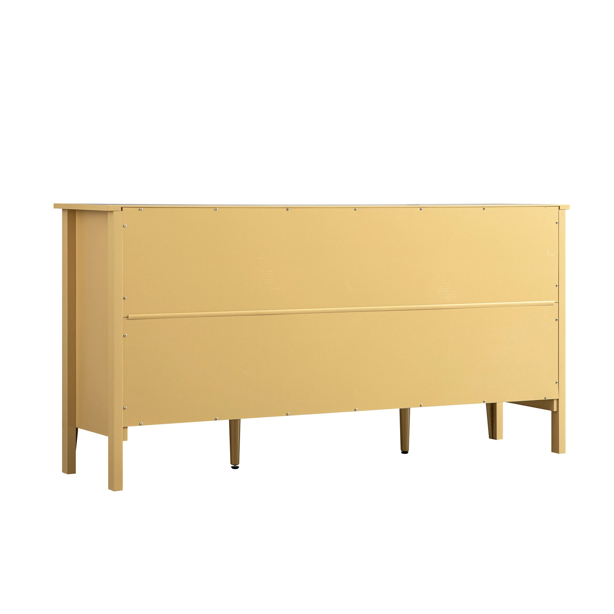 Oakham Wide Sideboard with Drawers, Rattan Yellow