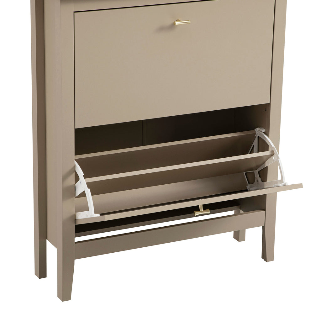 Oakham 2-Tier Shoe Cabinet, Deep Greige