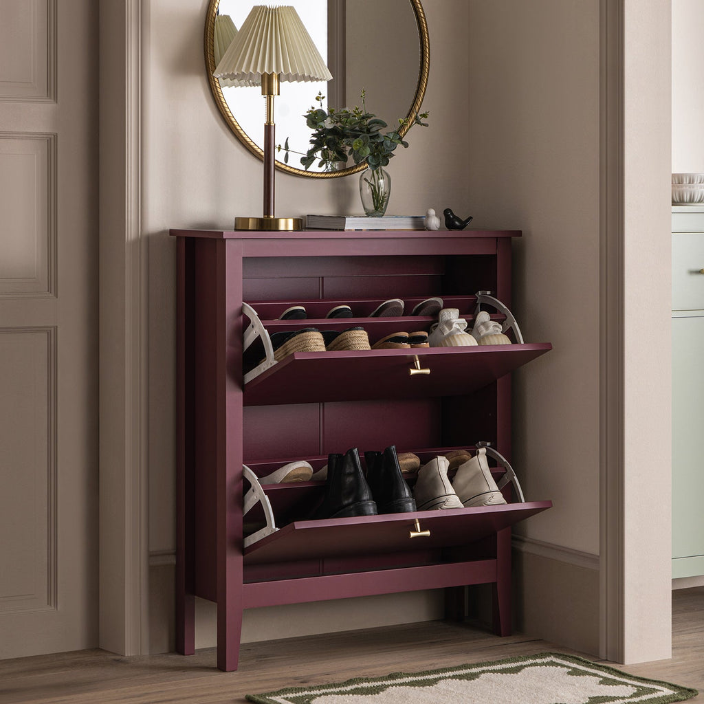 Oakham 2-Tier Shoe Cabinet, Wild Cherry