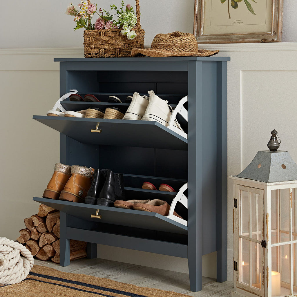 Oakham 2-Tier Shoe Cabinet, Stormy Blue