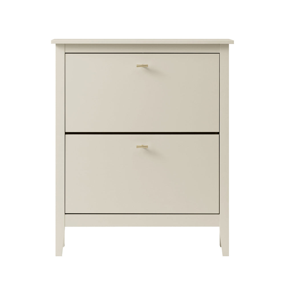 Oakham 2-Tier Shoe Cabinet, Shaded White