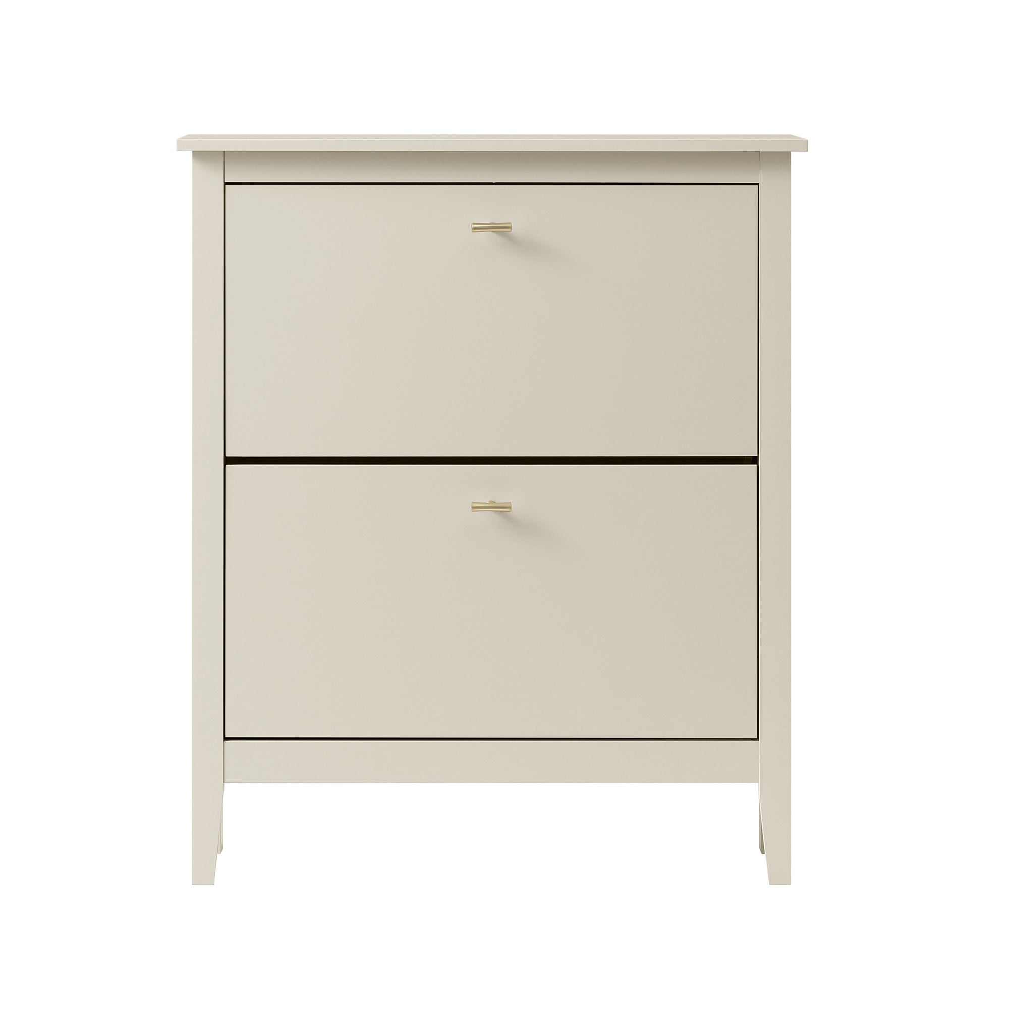 Oakham 2-Tier Shoe Cabinet, Shaded White