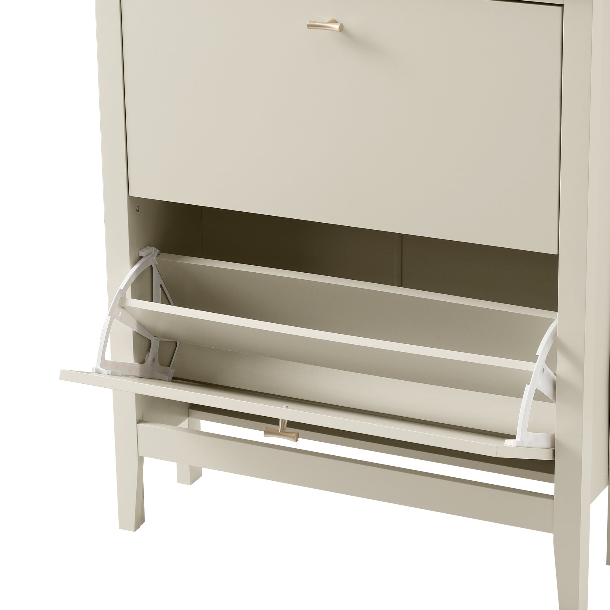 Oakham 2-Tier Shoe Cabinet, Shaded White