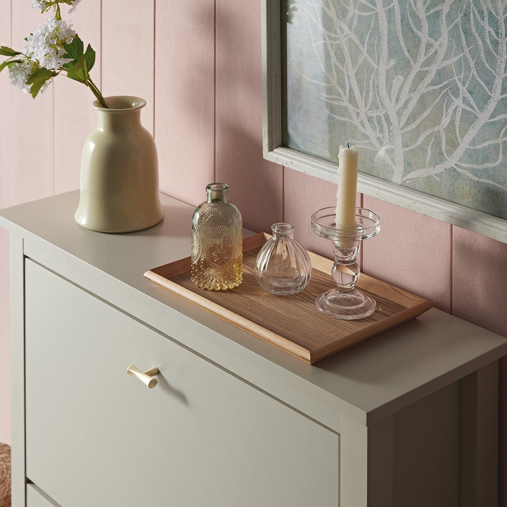 Oakham 2-Tier Shoe Cabinet, Shaded White