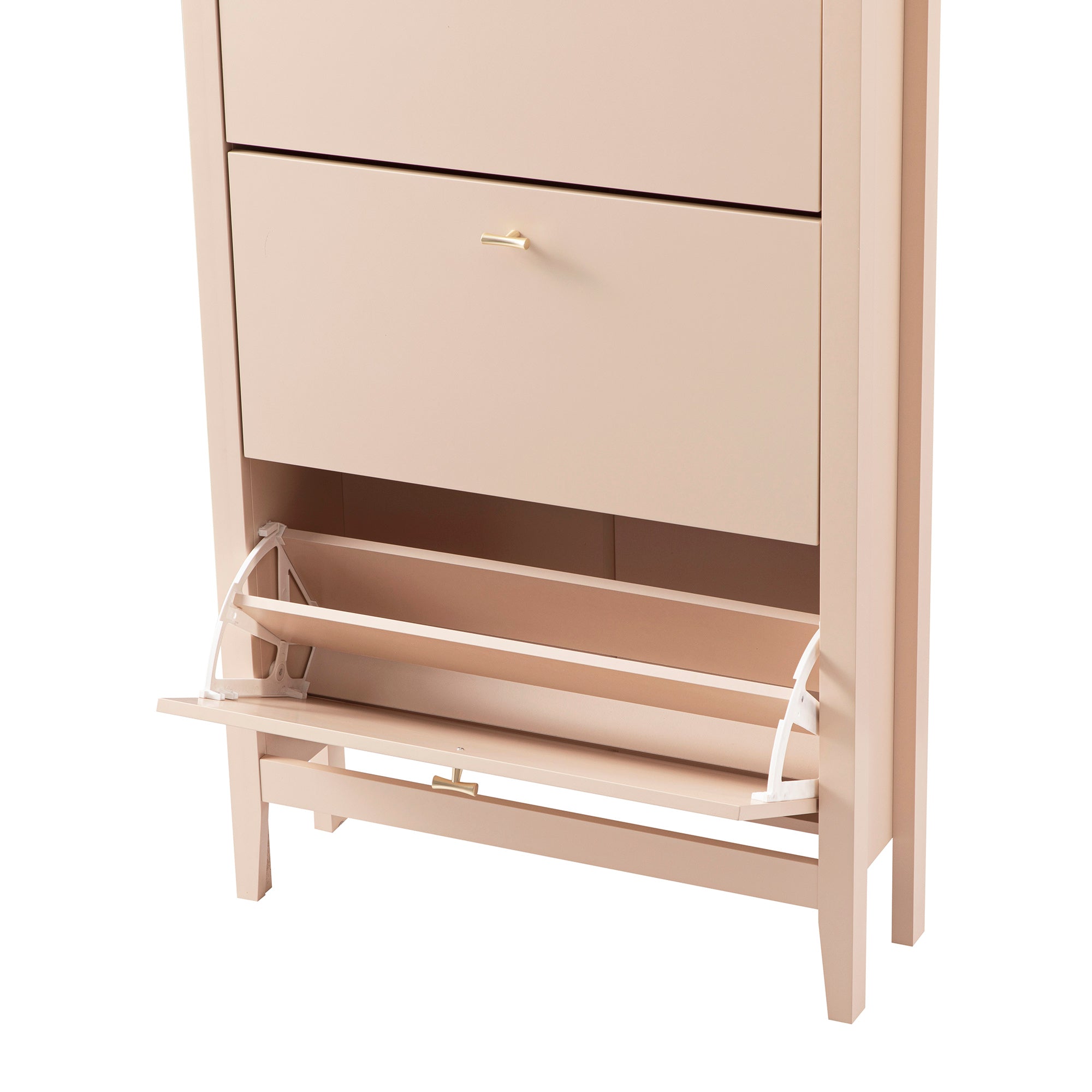 Oakham 3-Tier Shoe Cabinet, Nude Pink